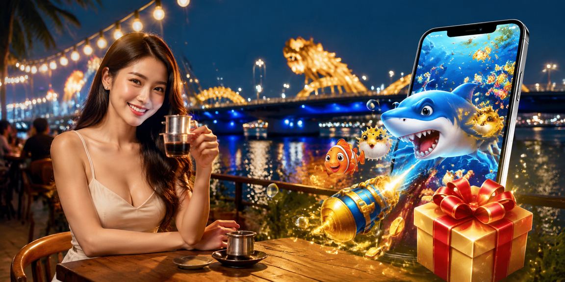 Người chơi tại Đà Nẵng thư giãn trong quán cà phê và khám phá trò chơi bắn cá trực tuyến trên điện thoại