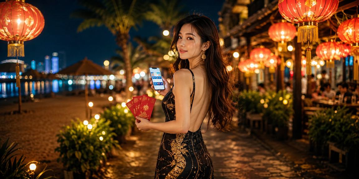 Người dùng Đà Nẵng nhận thưởng và xem kèo tại chợ đêm trên điện thoại