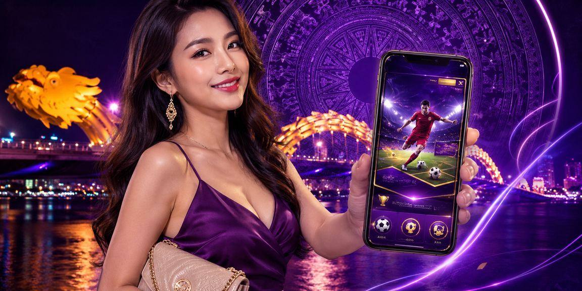 Không gian cá cược thể thao neon sôi động tại Đà Nẵng với giao diện hiển thị tỷ lệ kèo trực tuyến